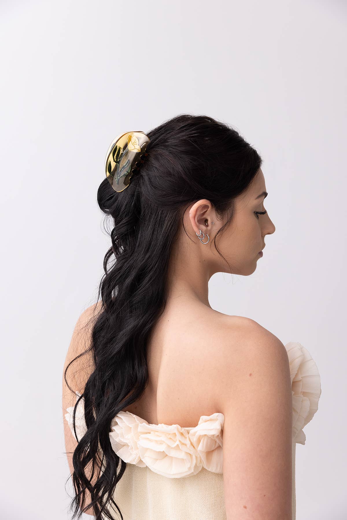 WINONA IRENE - Buttercup Wild Flower Hair Claw Clip in Clear Yellow Acetate