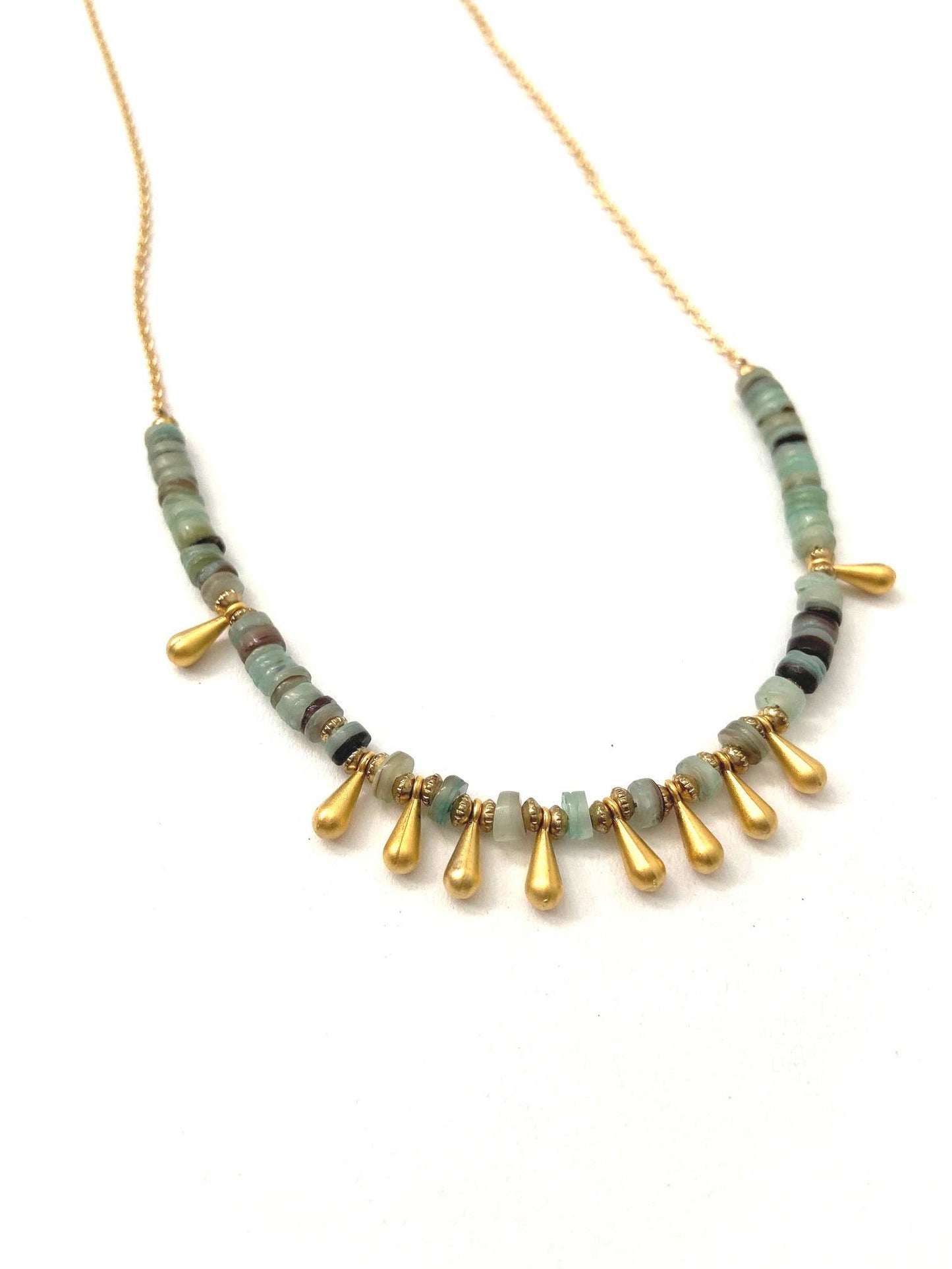 Heather Kahn - Shimmy Necklace: Aqua