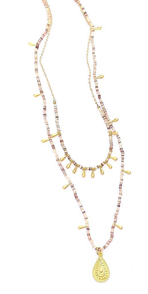 Heather Kahn - Shimmy Necklace: Aqua