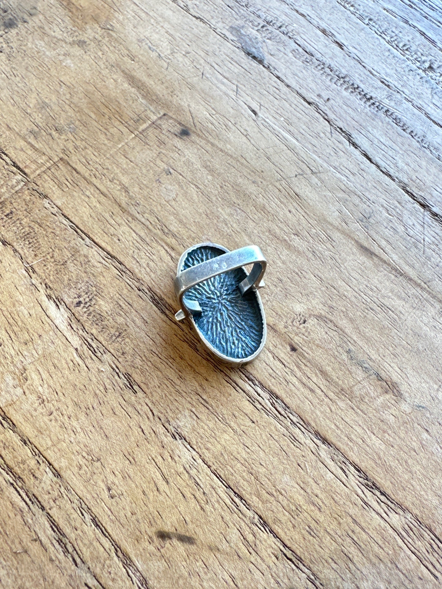 Vintage Spanish mid-century sterling & black onyx oval ring