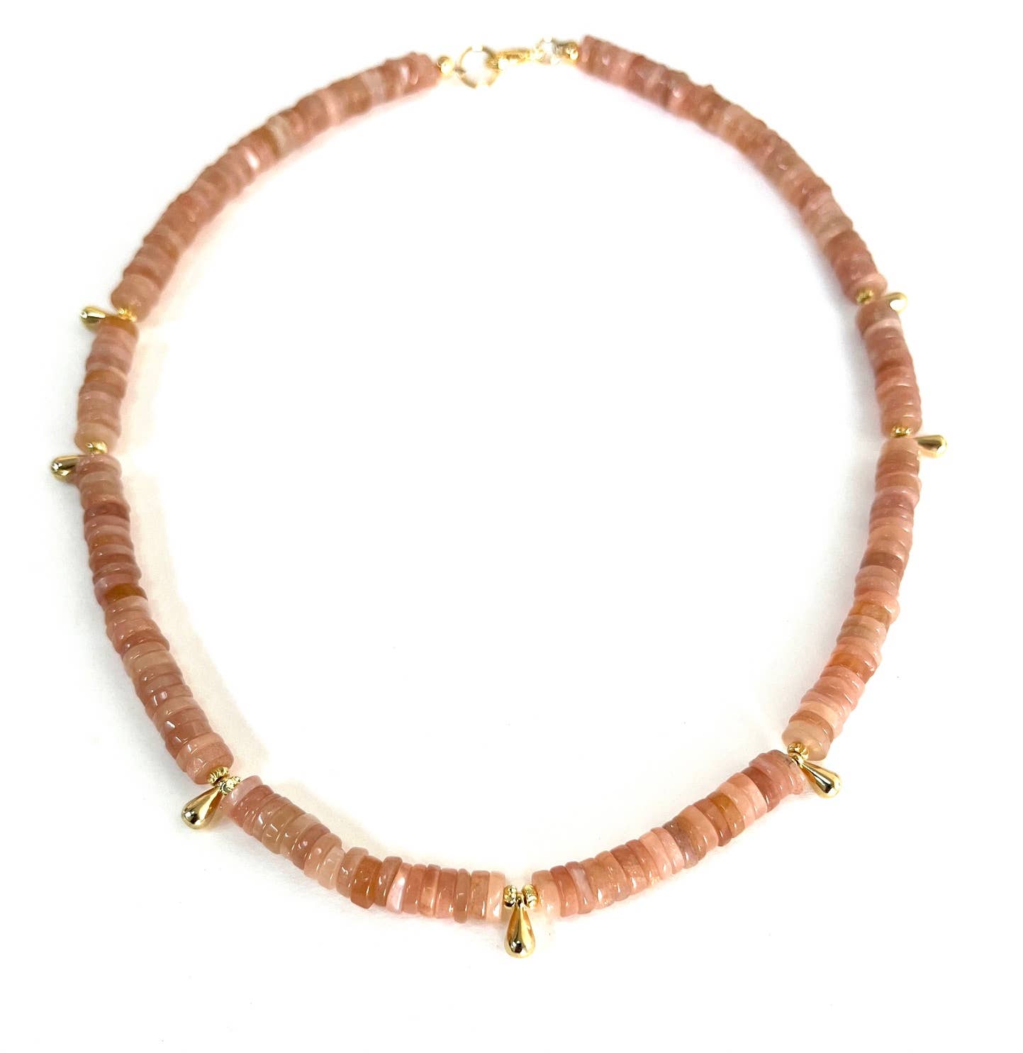 Heather Kahn - Mojave Sunrise Necklace (Rose Moonstone): Rose Moonstone