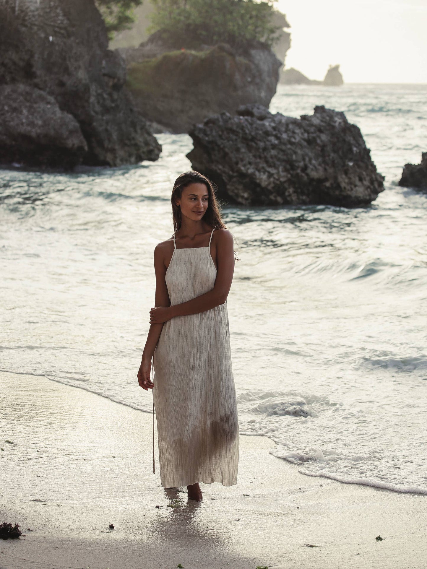 The Handloom - Siesta Dress - Oatmeal: Oatmeal / S/M