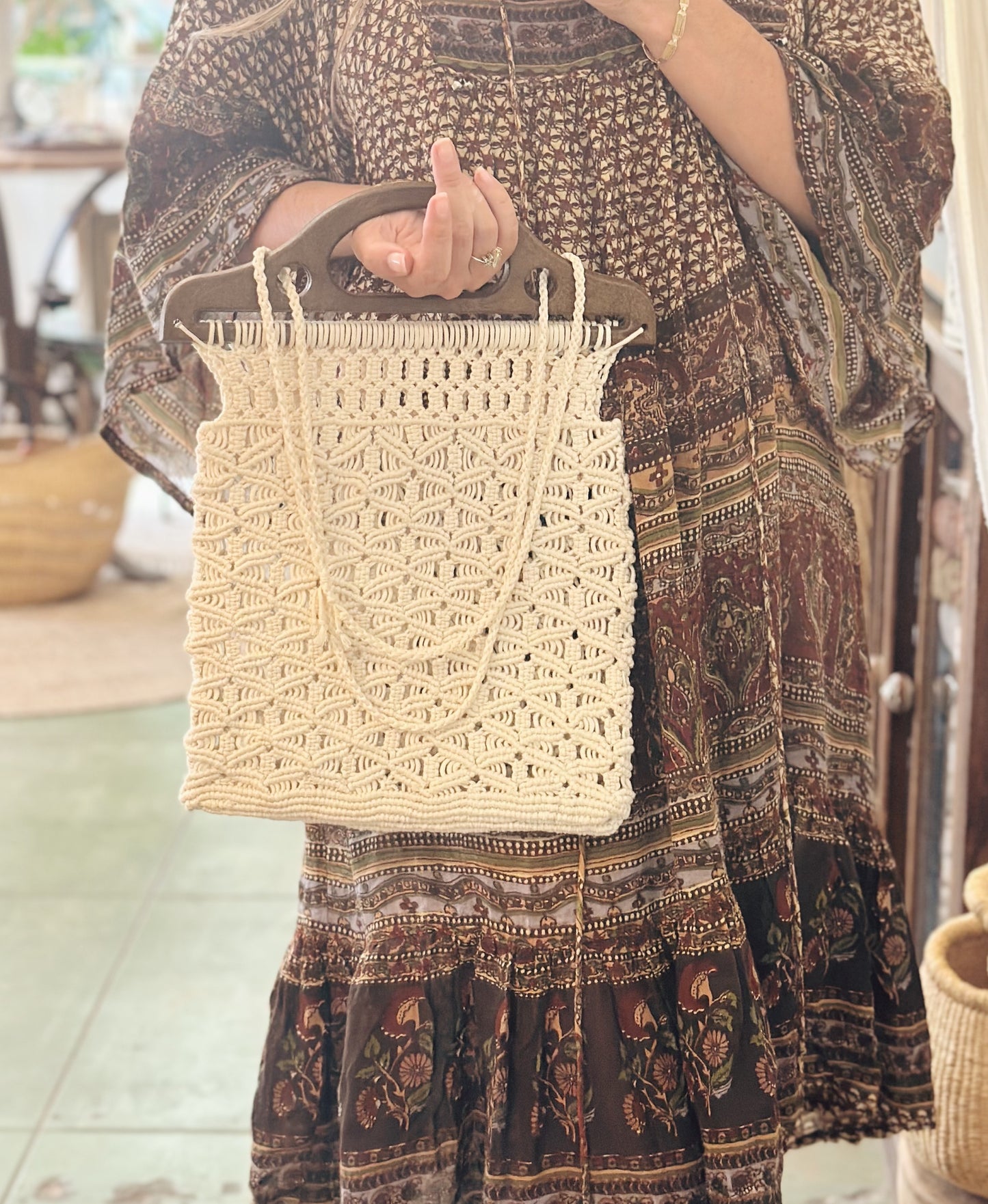 Vintage Spanish Handmade Macramé Bag