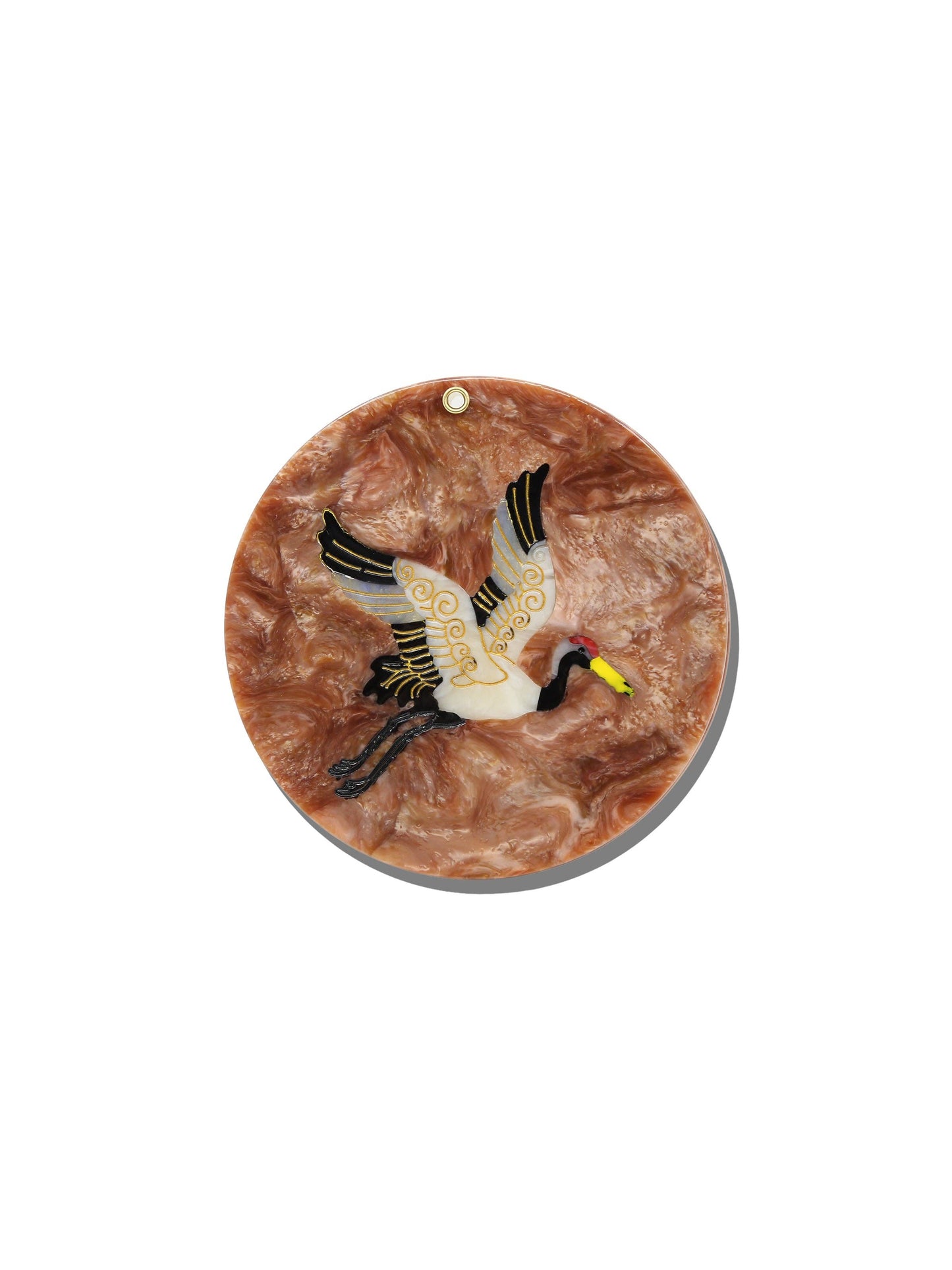 Solar Eclipse - Hand-painted Vintage Crane Compact Mirror | Eco-Friendly