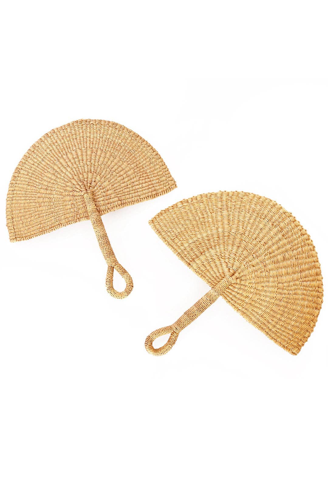 Swahili | AFRICAN MODERN - Natural Elephant Grass Half-Moon Hand Fan