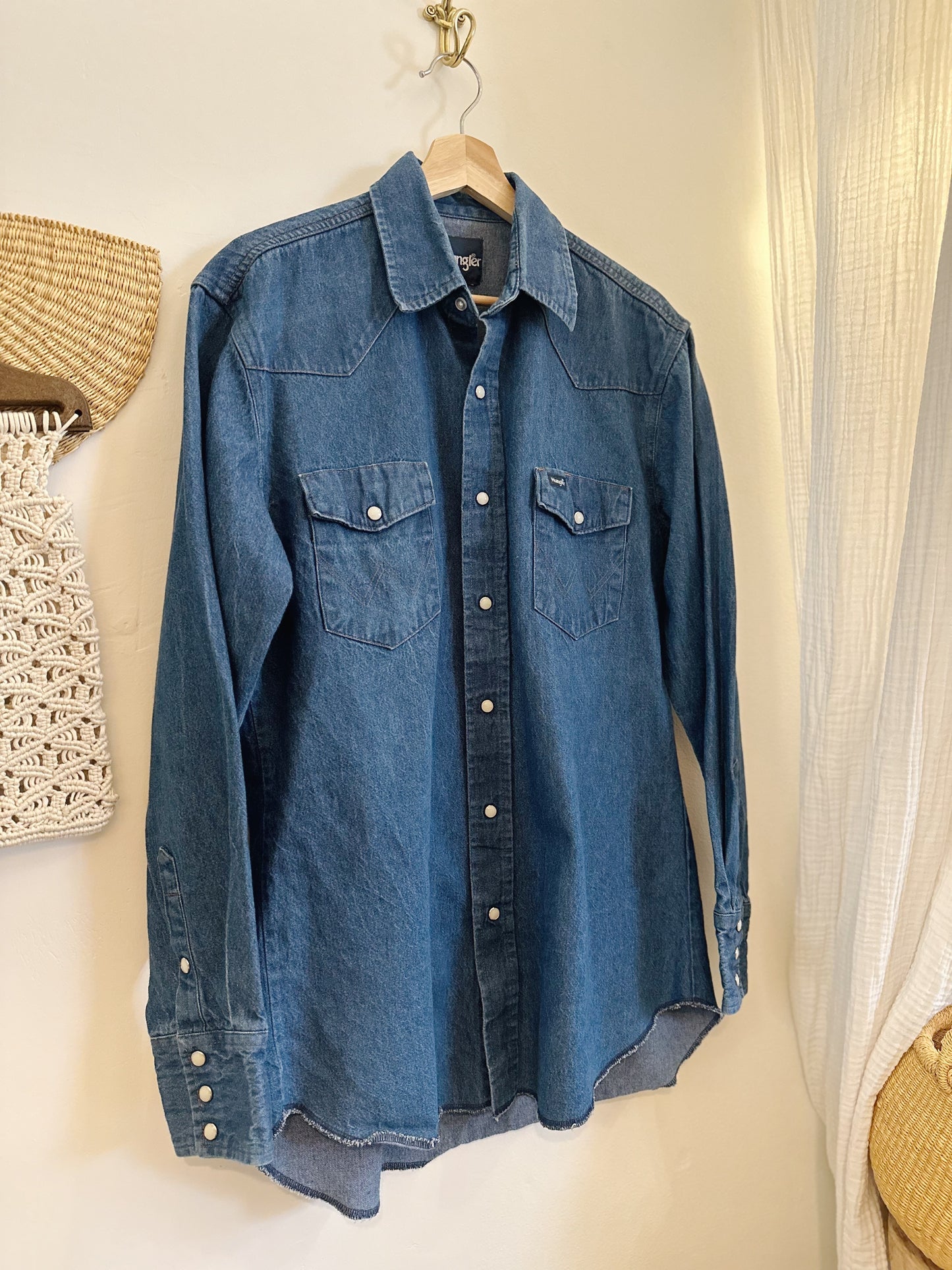 Vintage Wrangler denim button up shirt jacket