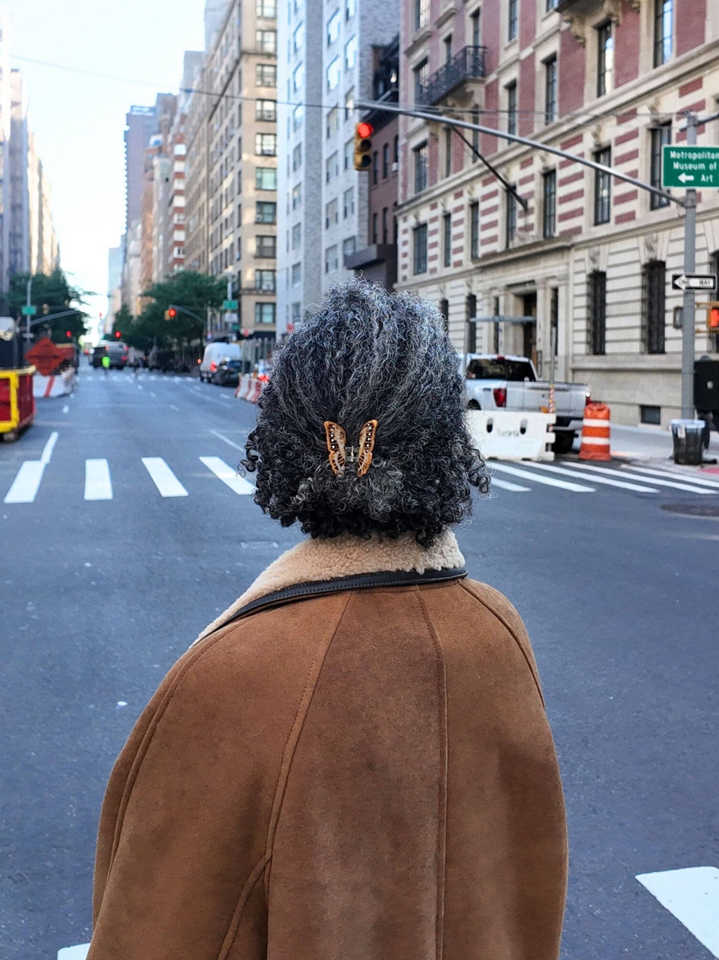 Solar Eclipse - Hand-Painted Mini Morpho Claw Hair Clip | Eco-Friendly