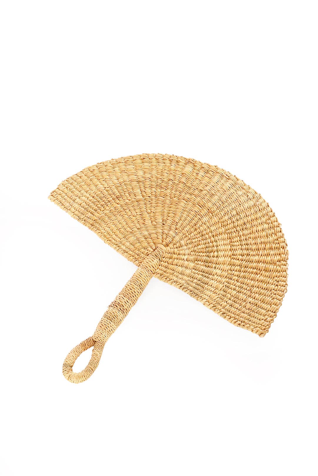 Swahili | AFRICAN MODERN - Natural Elephant Grass Half-Moon Hand Fan
