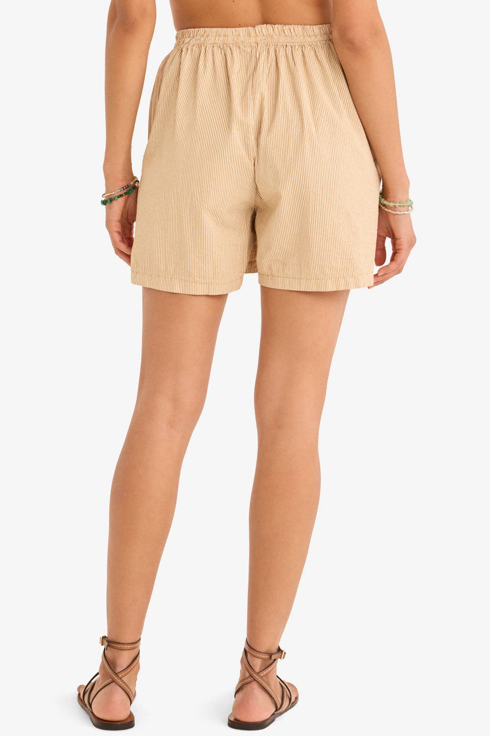 The Poplin Boxer Shorts in Camello Stripes - Marché