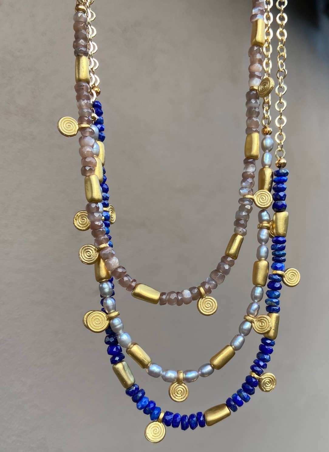Heather Kahn - Coveted Collar Necklace: Mocha Moonstone