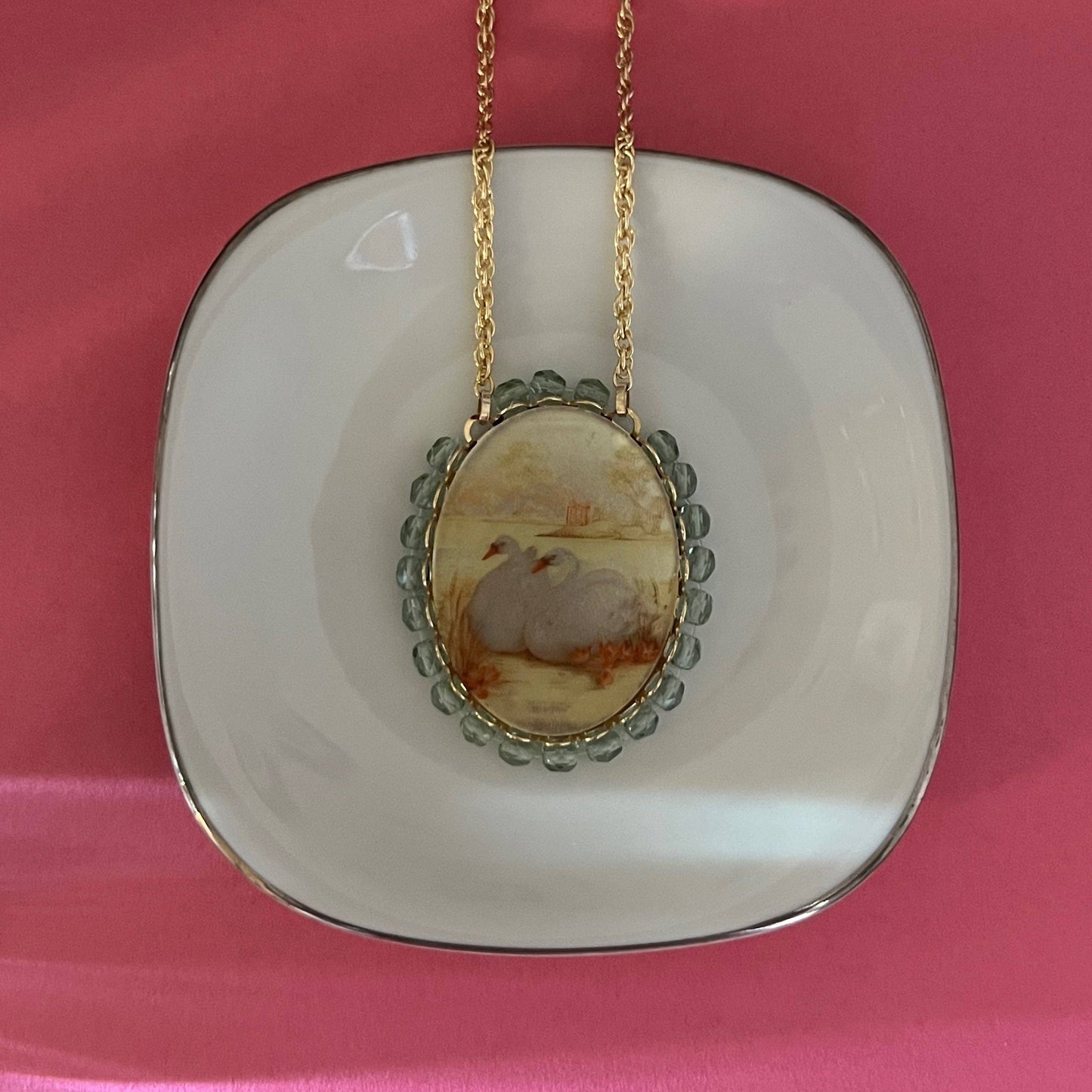 Sandrine France Studio - Swan Necklace: 18"