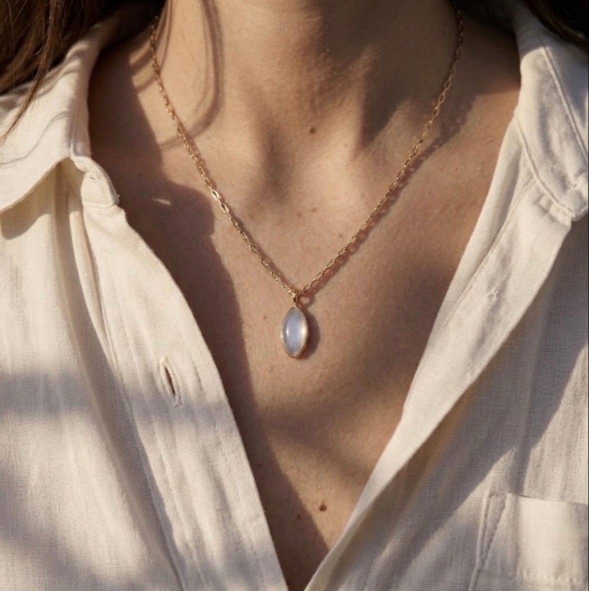 Marquise Moonstone Necklace