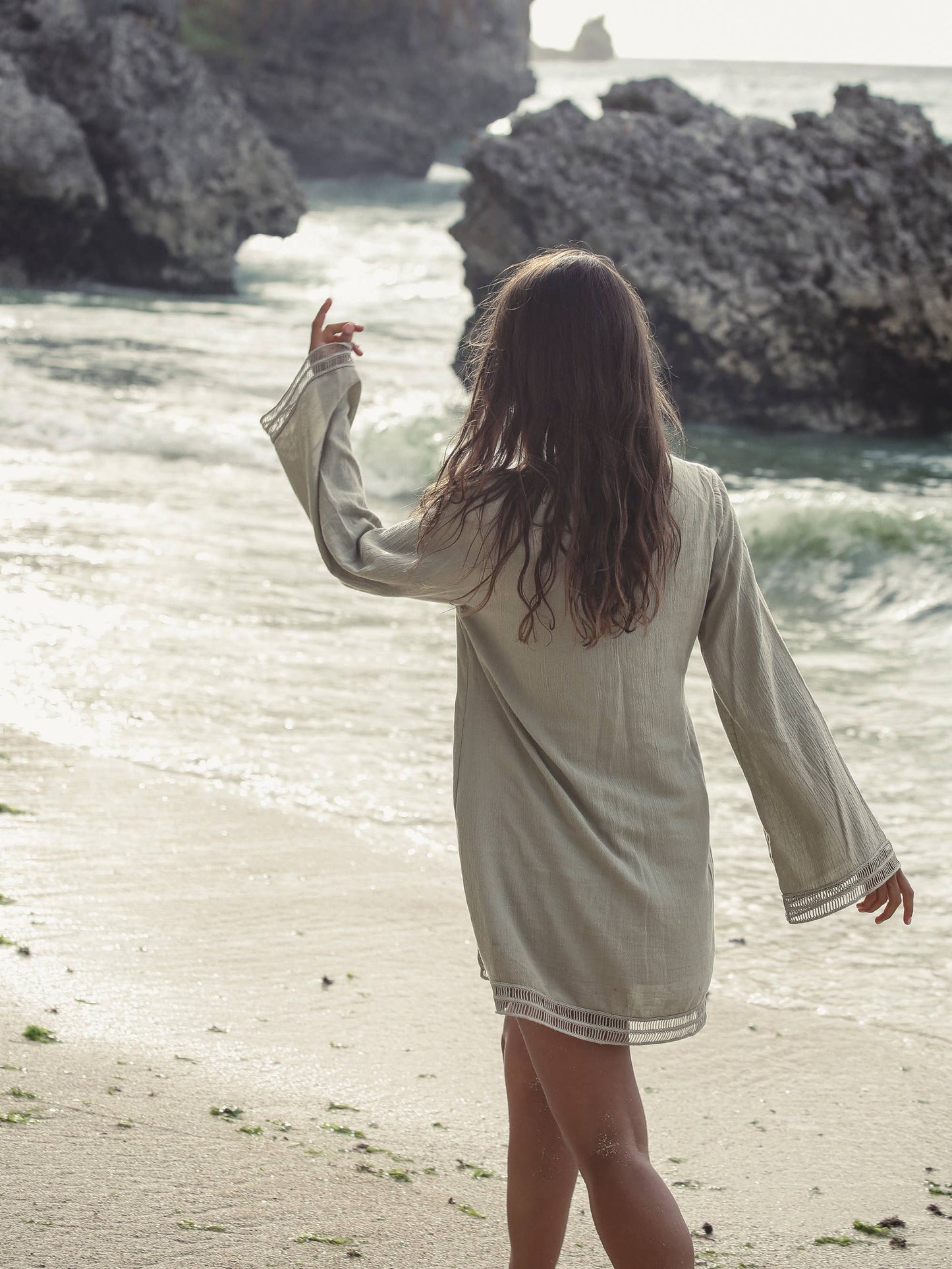 The Handloom - Positano Dress - Khaki Green: Khaki Green / S/M
