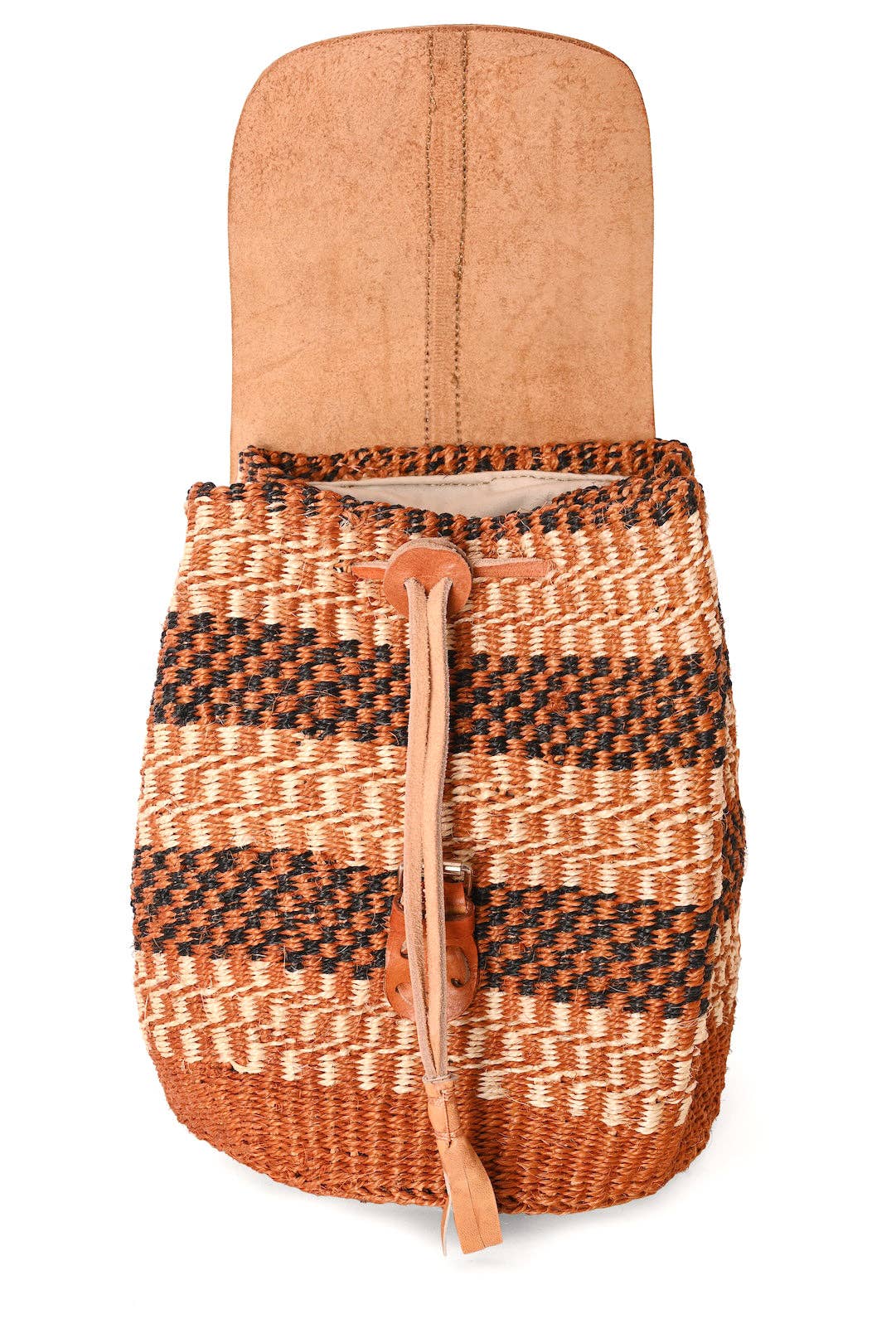 Swahili | AFRICAN MODERN - Assorted Earthtone Leather & Sisal Backpack