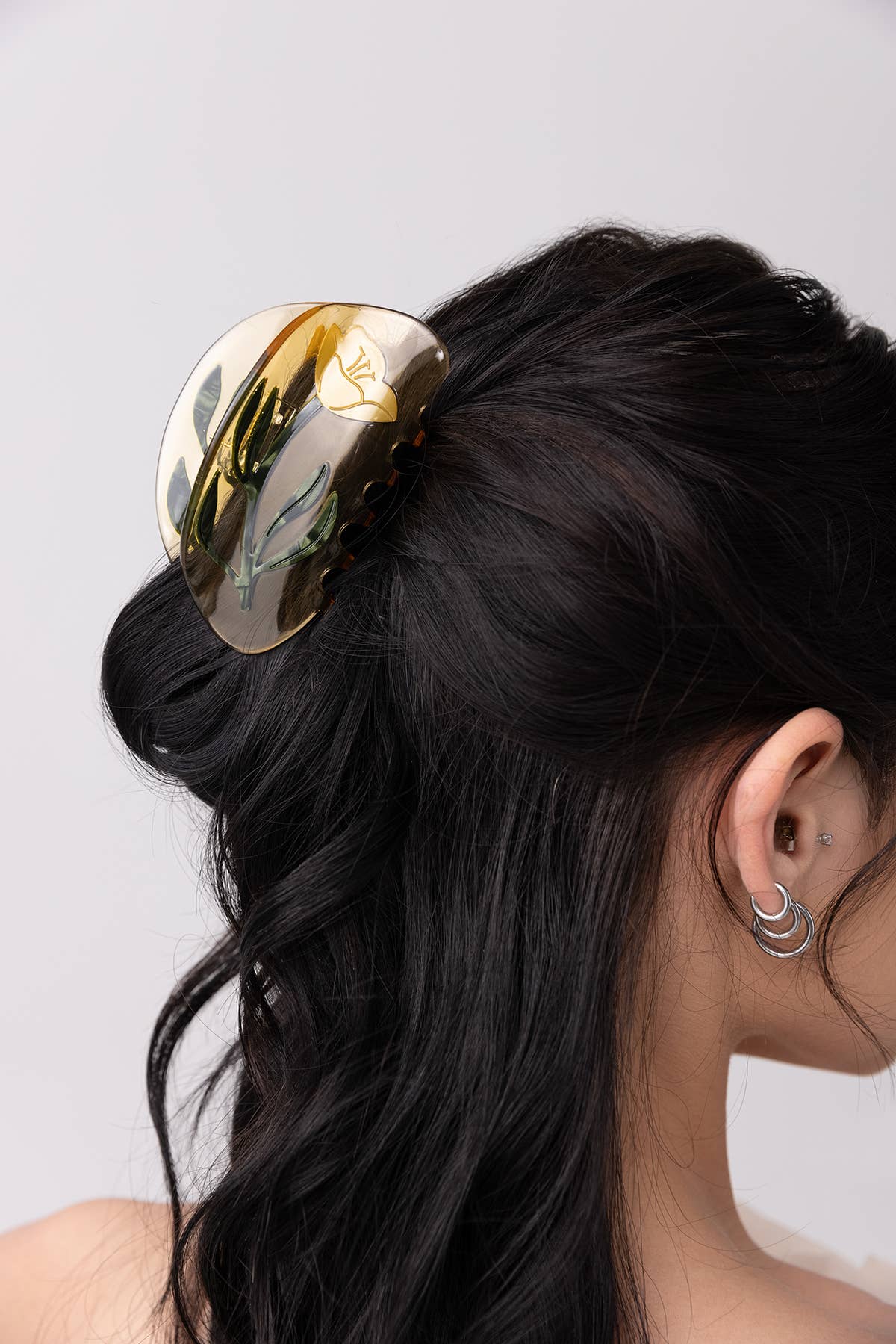 WINONA IRENE - Buttercup Wild Flower Hair Claw Clip in Clear Yellow Acetate