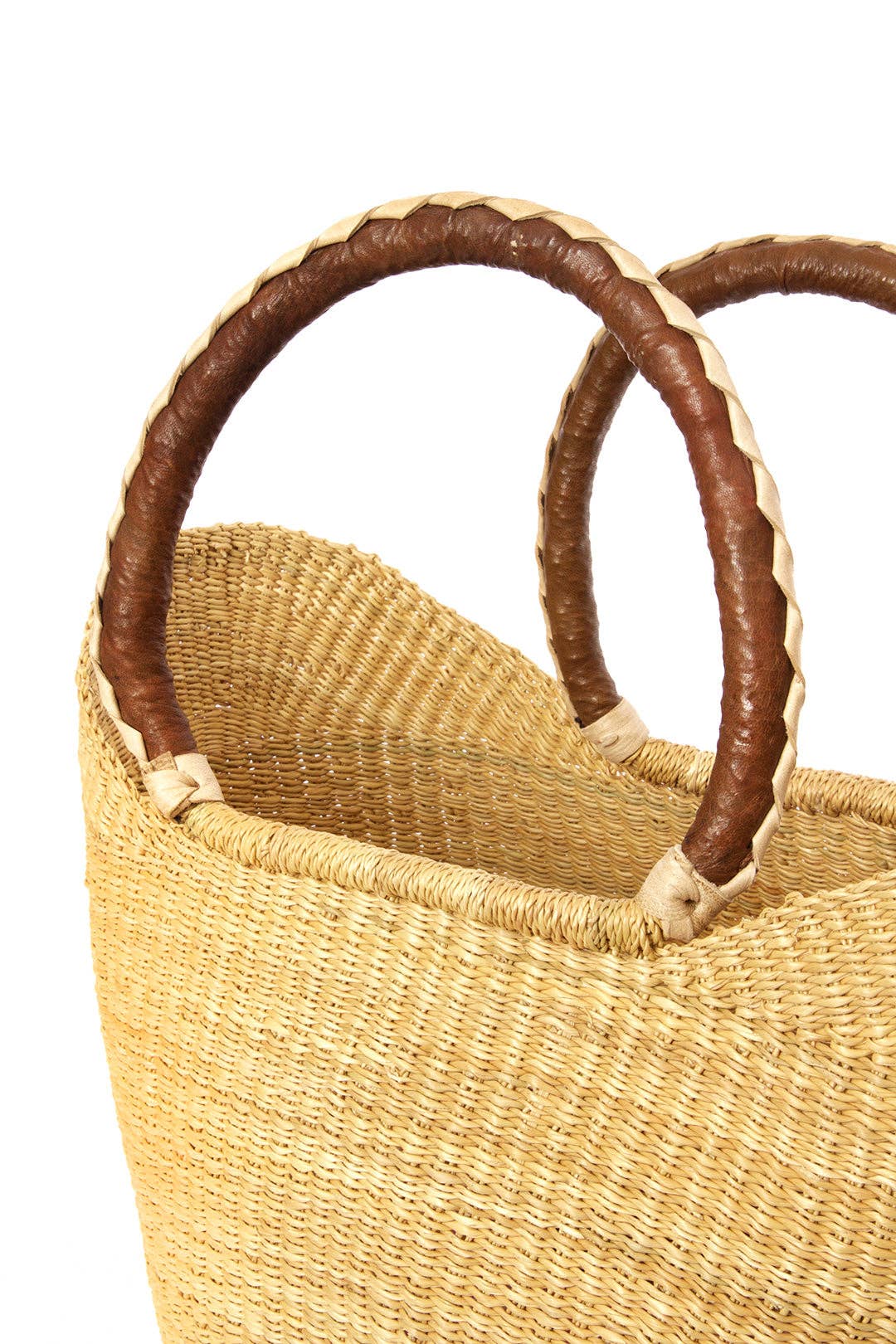 Swahili | AFRICAN MODERN - Natural Ghanaian Wing Shopper with Brown Leather