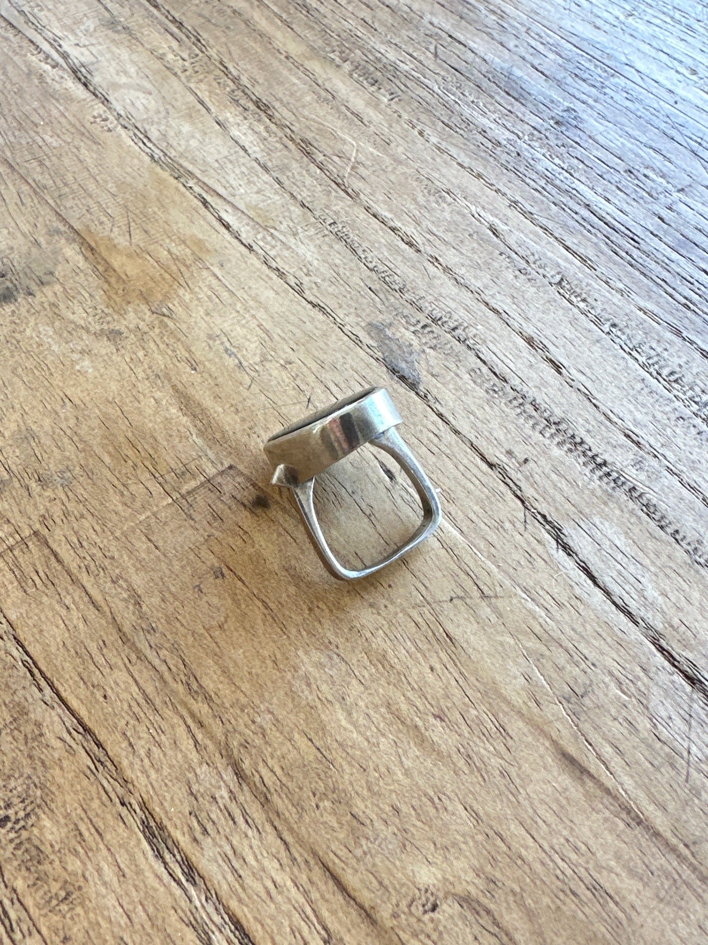 Vintage Spanish mid-century sterling & black onyx oval ring