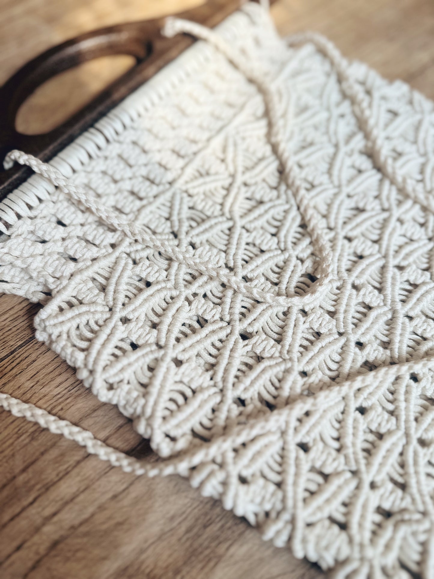 Vintage Spanish Handmade Macramé Bag