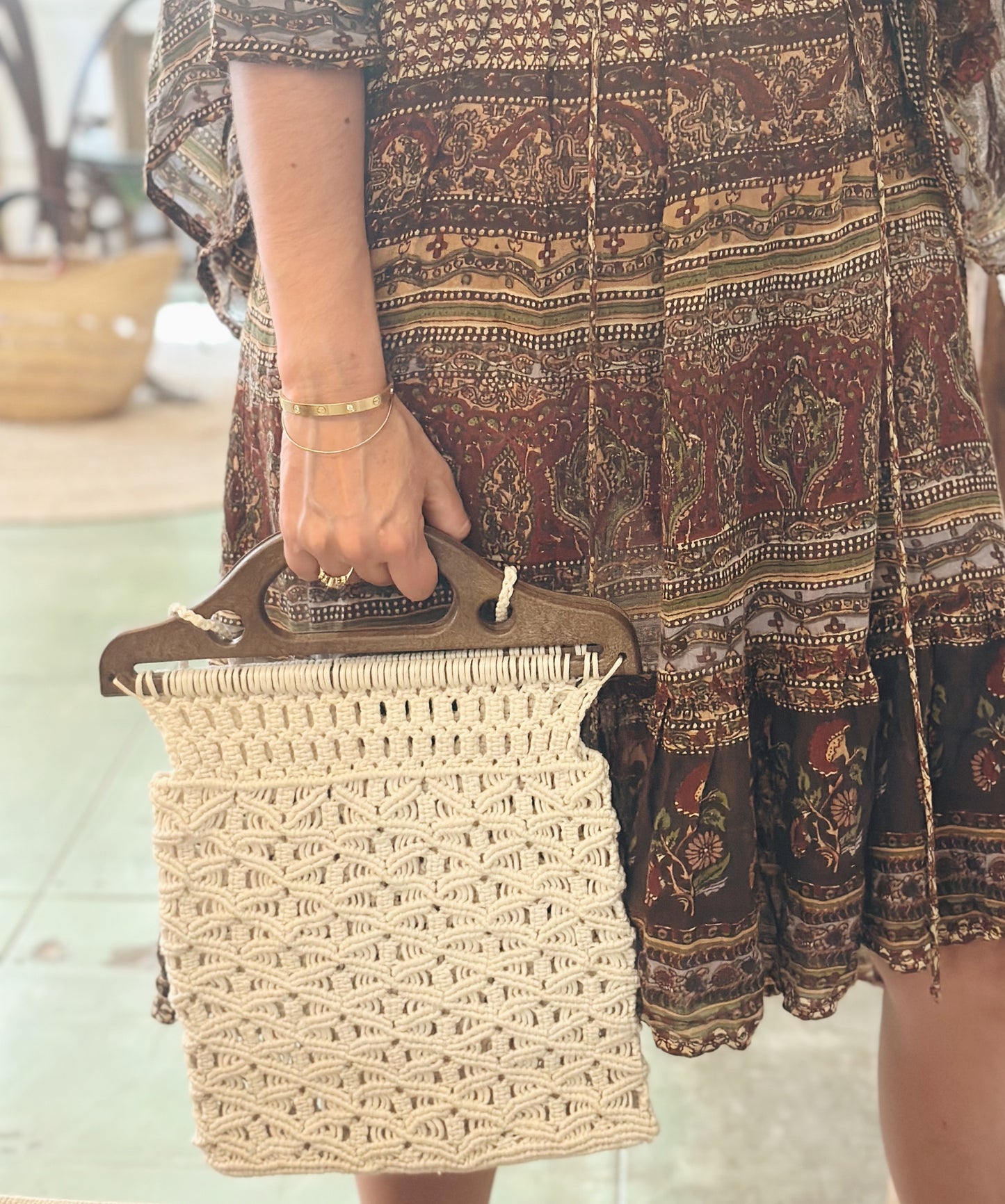 Vintage Spanish Handmade Macramé Bag