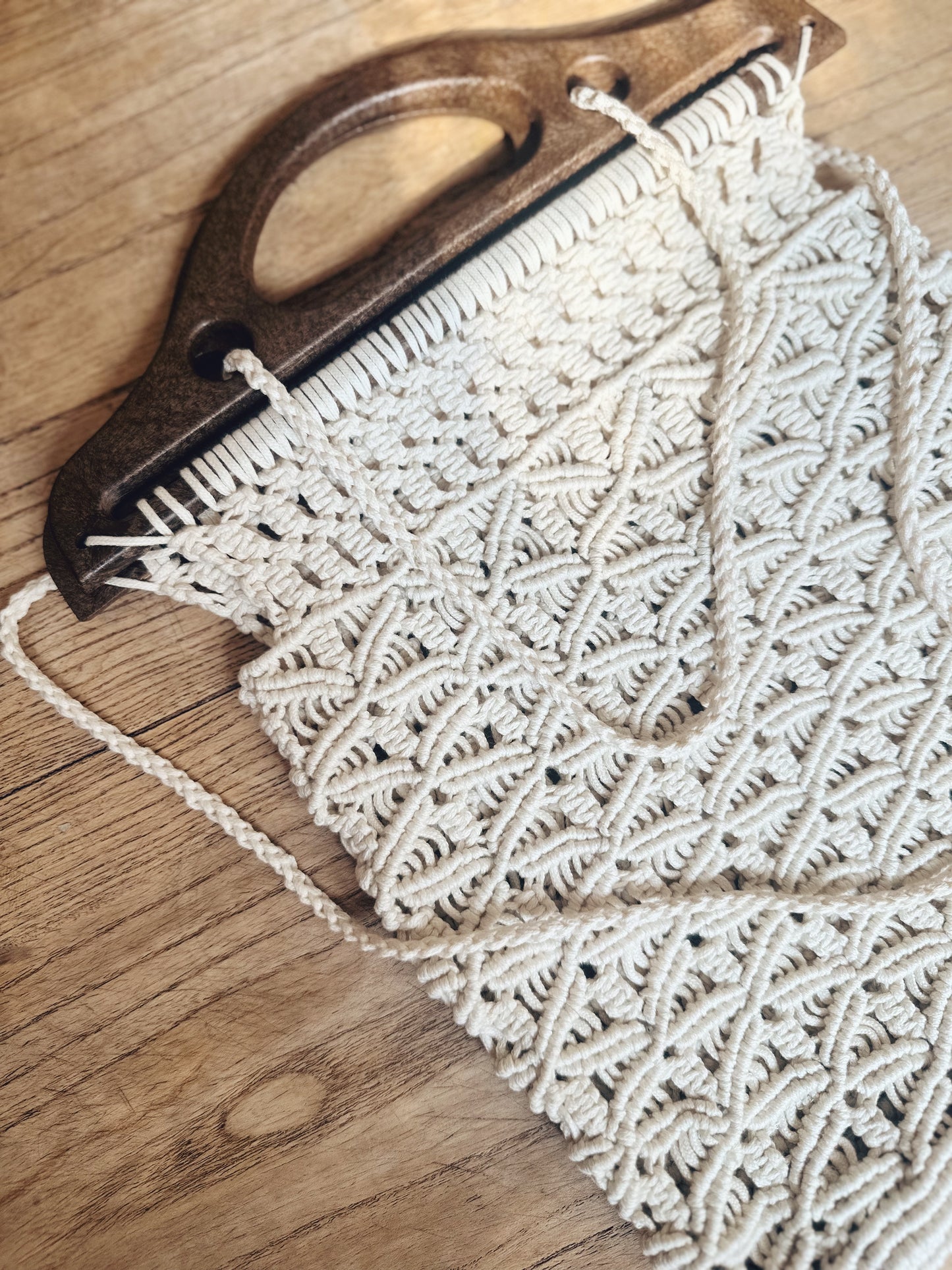 Vintage Spanish Handmade Macramé Bag