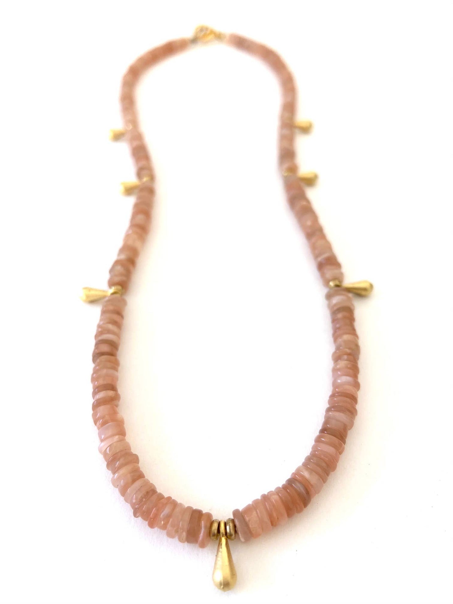 Heather Kahn - Mojave Sunrise Necklace (Rose Moonstone): Rose Moonstone