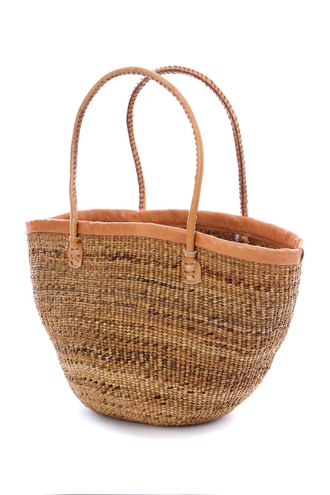 Swahili | AFRICAN MODERN - Kenyan Banana Fiber and Leather Tote Bag