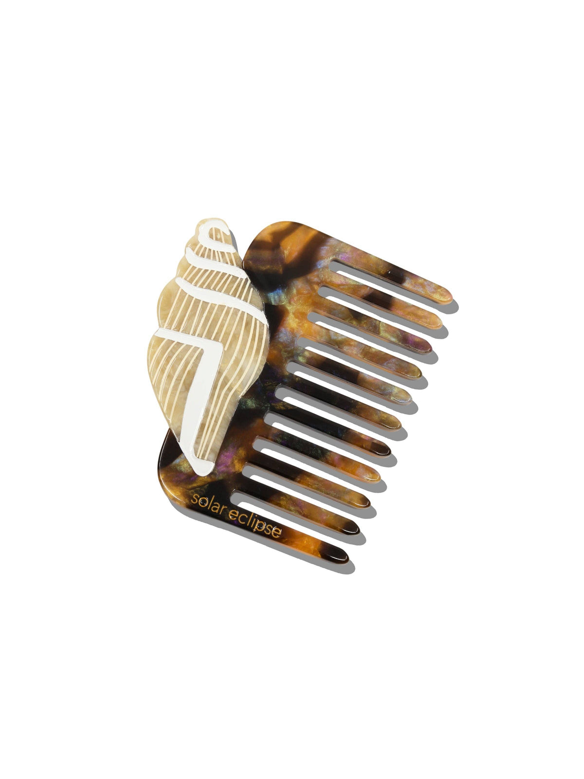 Solar Eclipse - Hand-painted Conus Conch Pocket Comb | Eco-Friendly