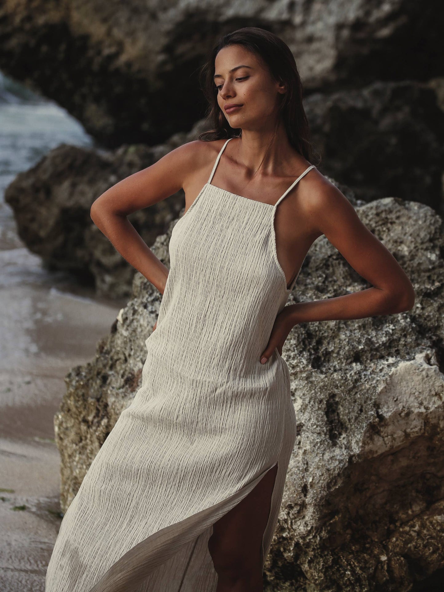 The Handloom - Siesta Dress - Oatmeal: Oatmeal / S/M