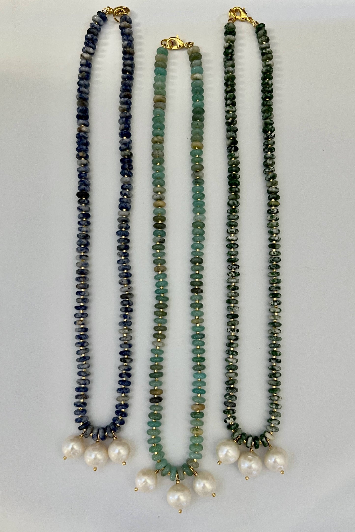 Sandrine France Studio - Madeleine Necklace: Amazonite / 20"