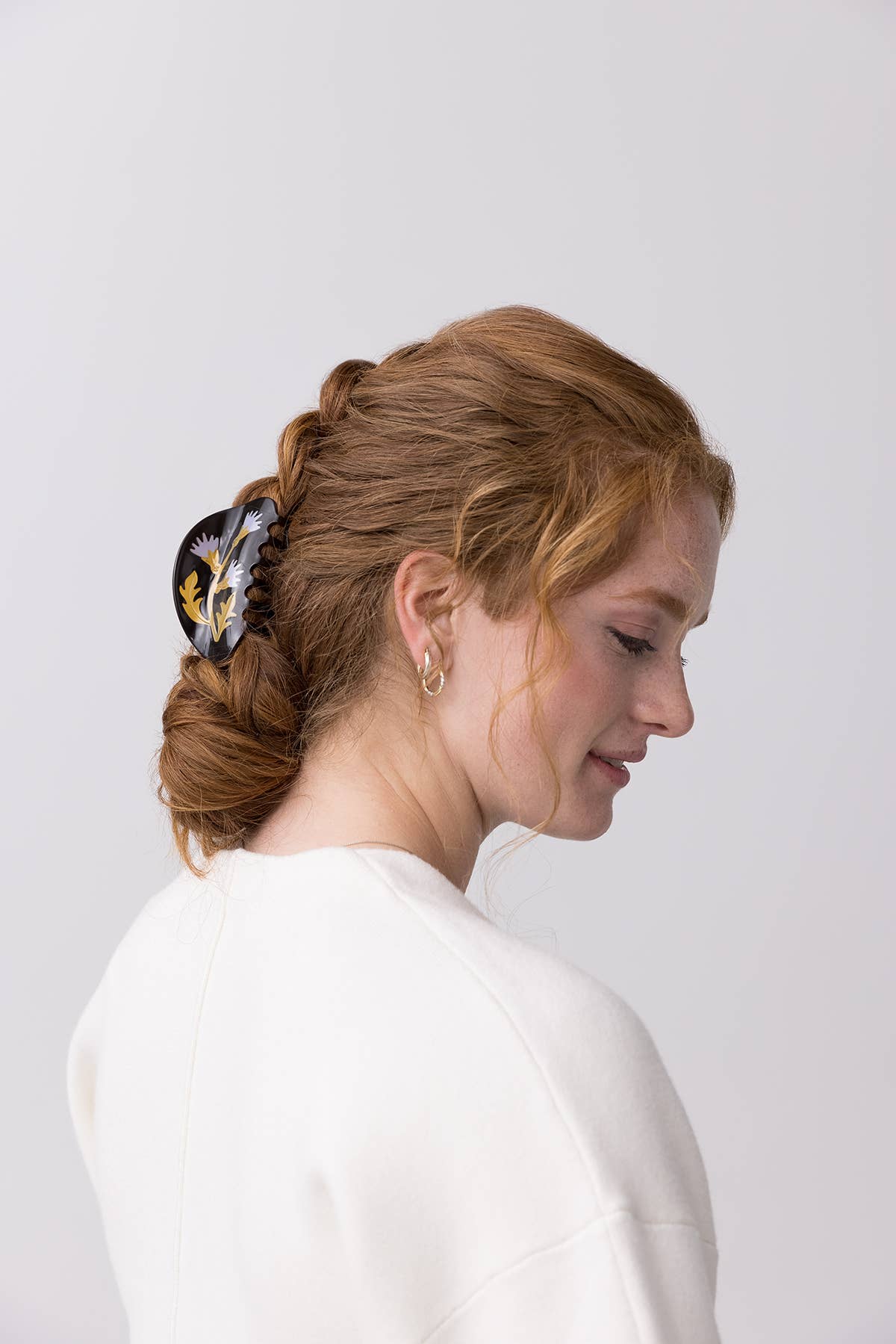 WINONA IRENE - Women's Milk Thistle Hair Claw Dark Brown and Gold Acetate