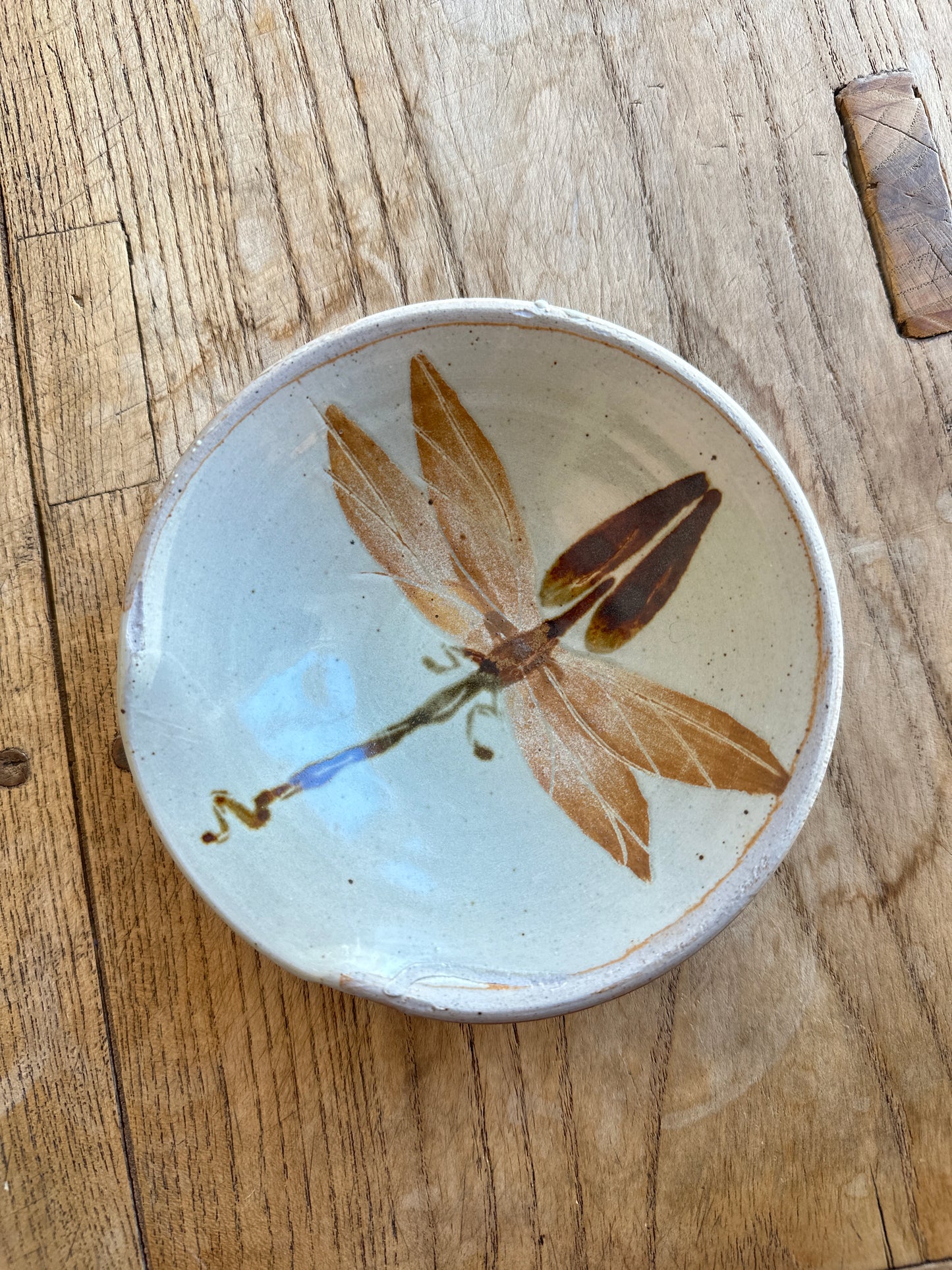 Vintage hand-painted firefly dish