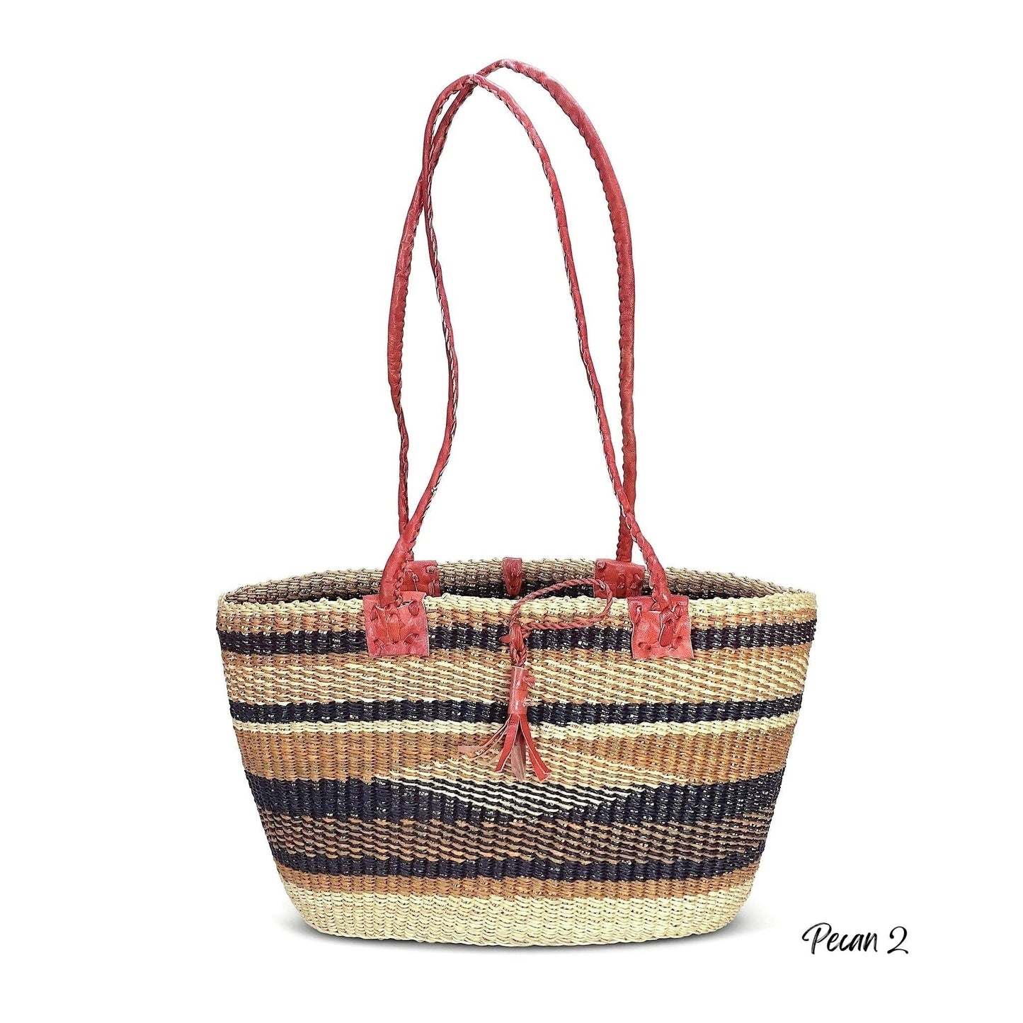 Ti-a Woven Goods - Shoulder Purse: Pecan- Patterns may vary