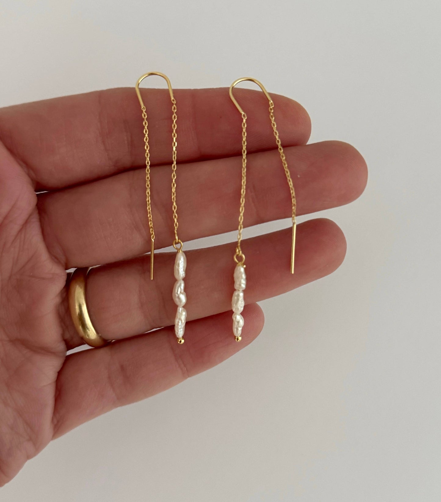Tramps+Thieves - Little Pearl Threader Earrings