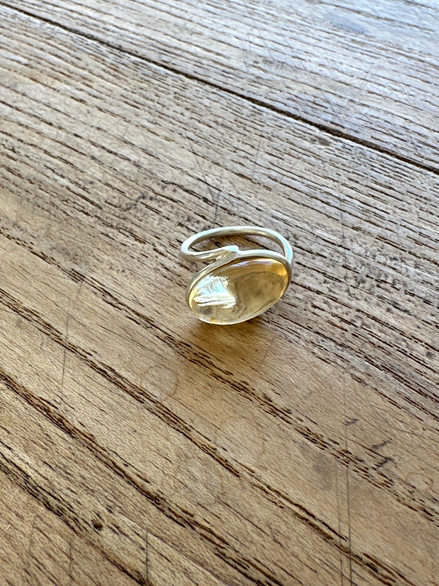 Vintage Spanish sterling & citrine oval ring