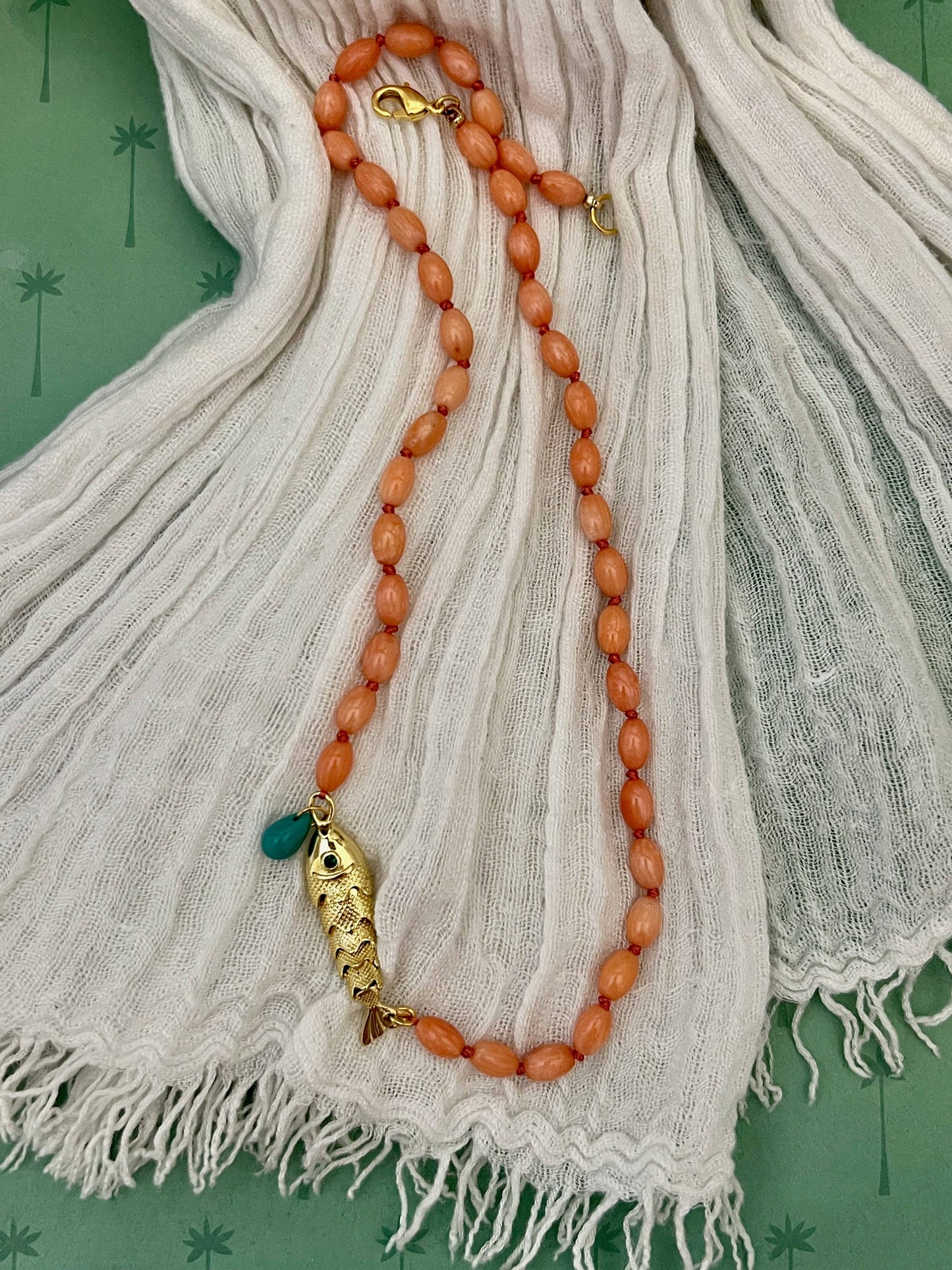 Sandrine France Studio - Coral Necklace: 18"