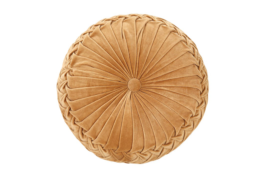 Casa Amarosa - Velvet Round Handmade Pillow, Clay - 16 Inch