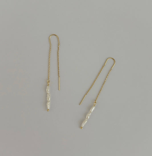 Tramps+Thieves - Little Pearl Threader Earrings