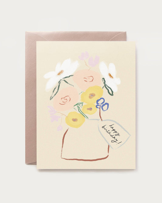 Our Heiday - Happy Birthday Vase Card