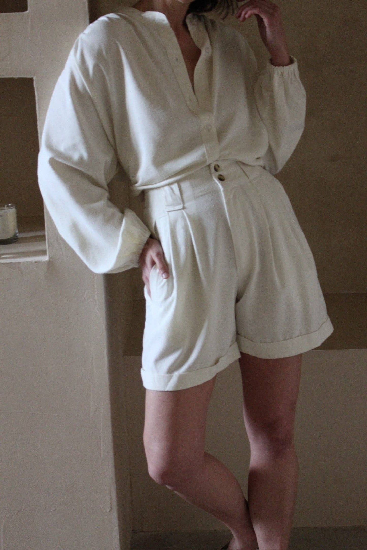 Na Nin - Gloria Raw Silk Top in Cream