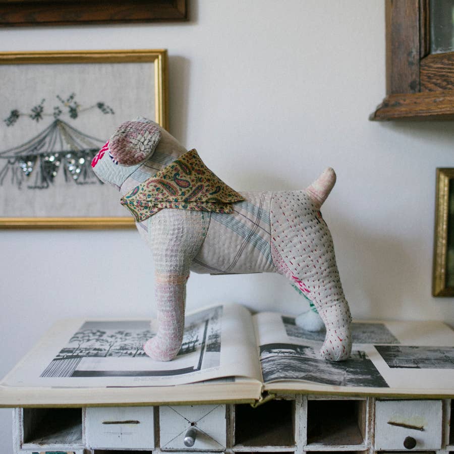 Kantha 'Darby' Dog - Soft Cotton Art Doll