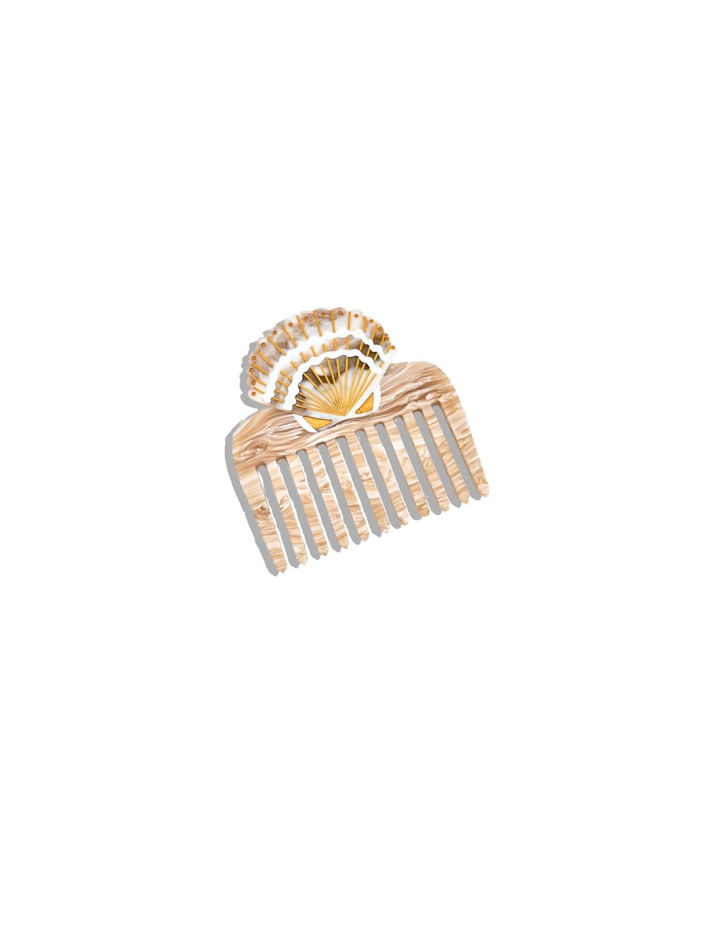 Solar Eclipse - Hand-painted Seashell Pocket Hair Comb | Eco-Friendly