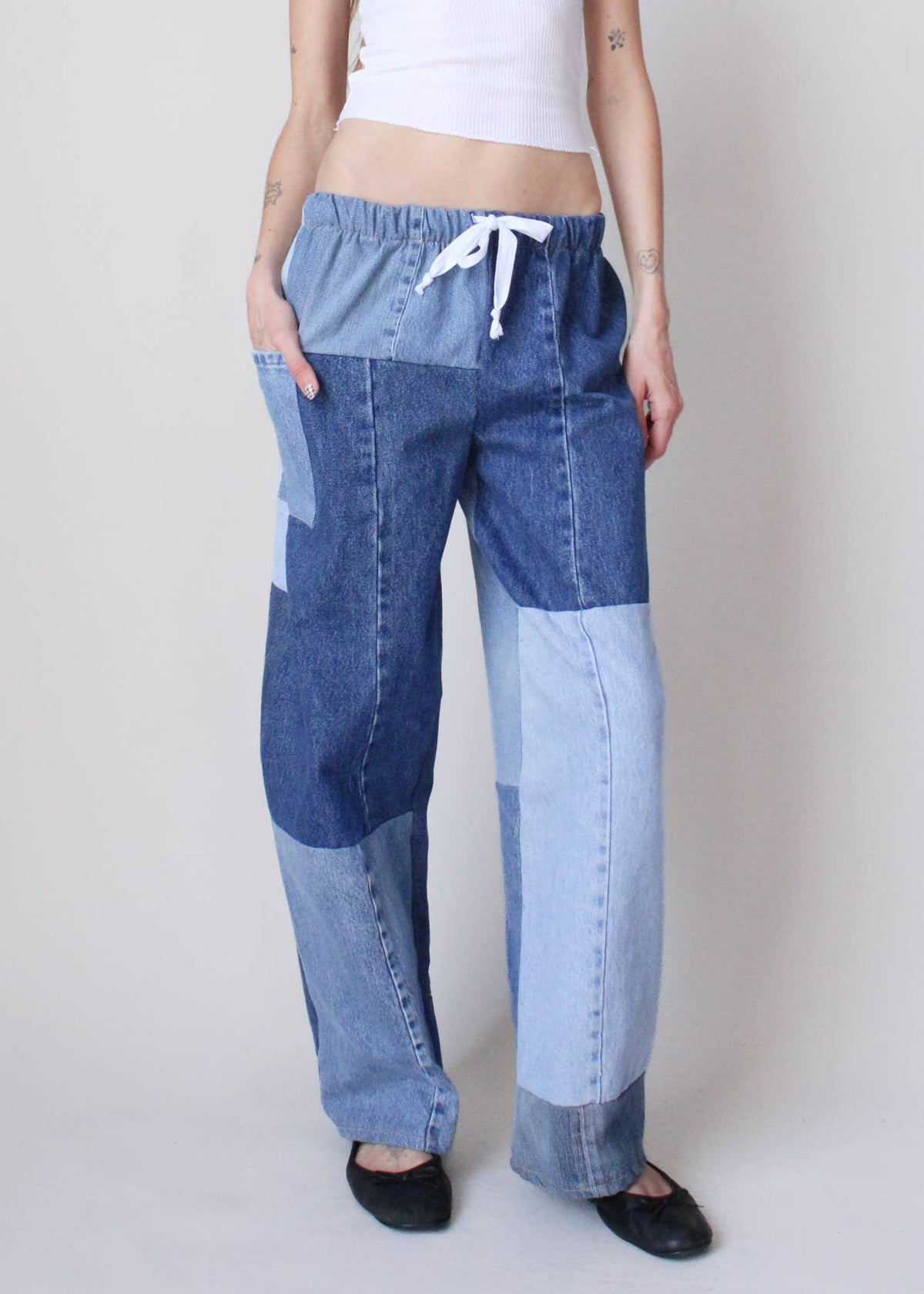 Denim Eco Patchwork Pants