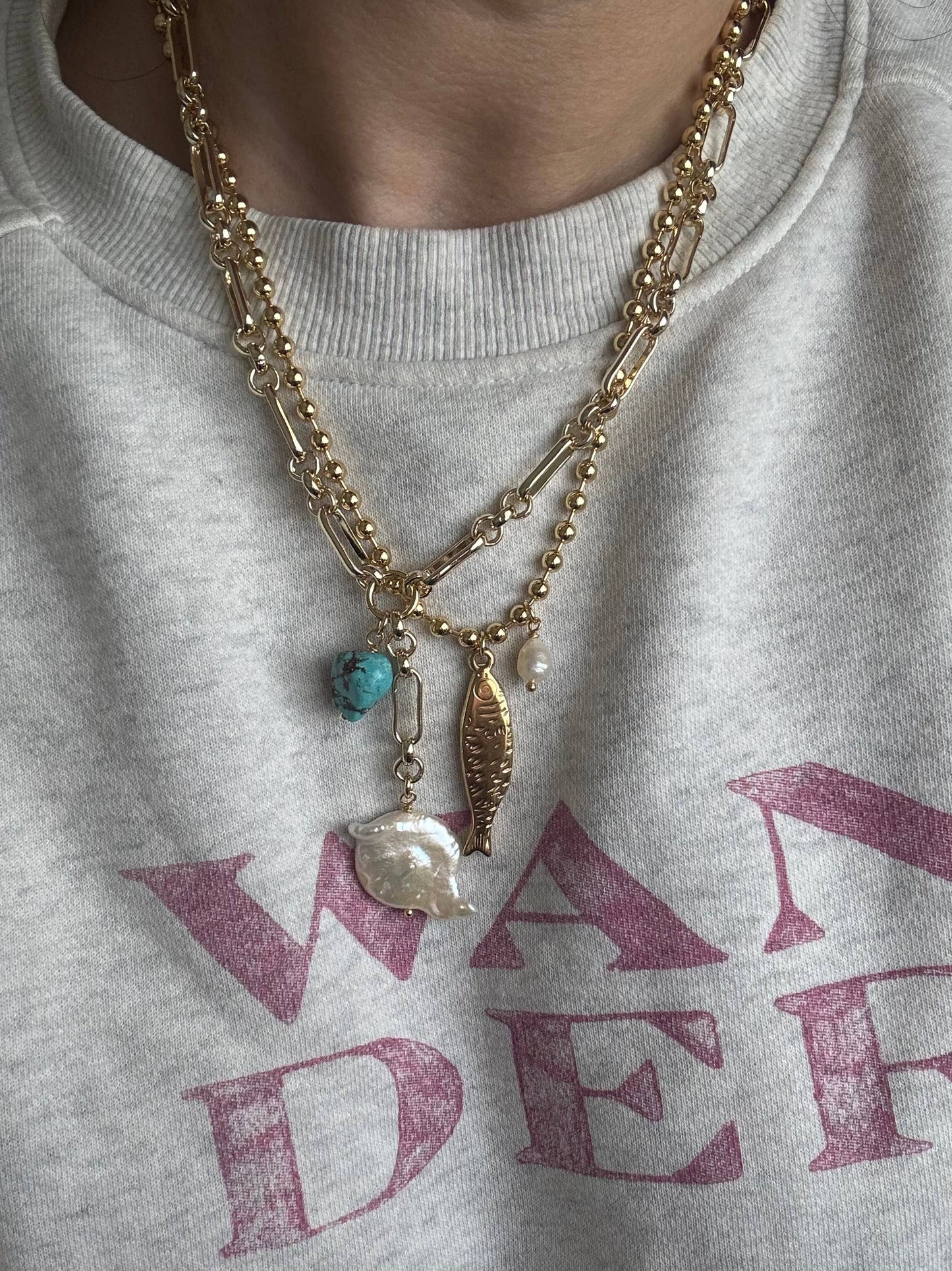 Tramps+Thieves - Perla y Pes Necklace