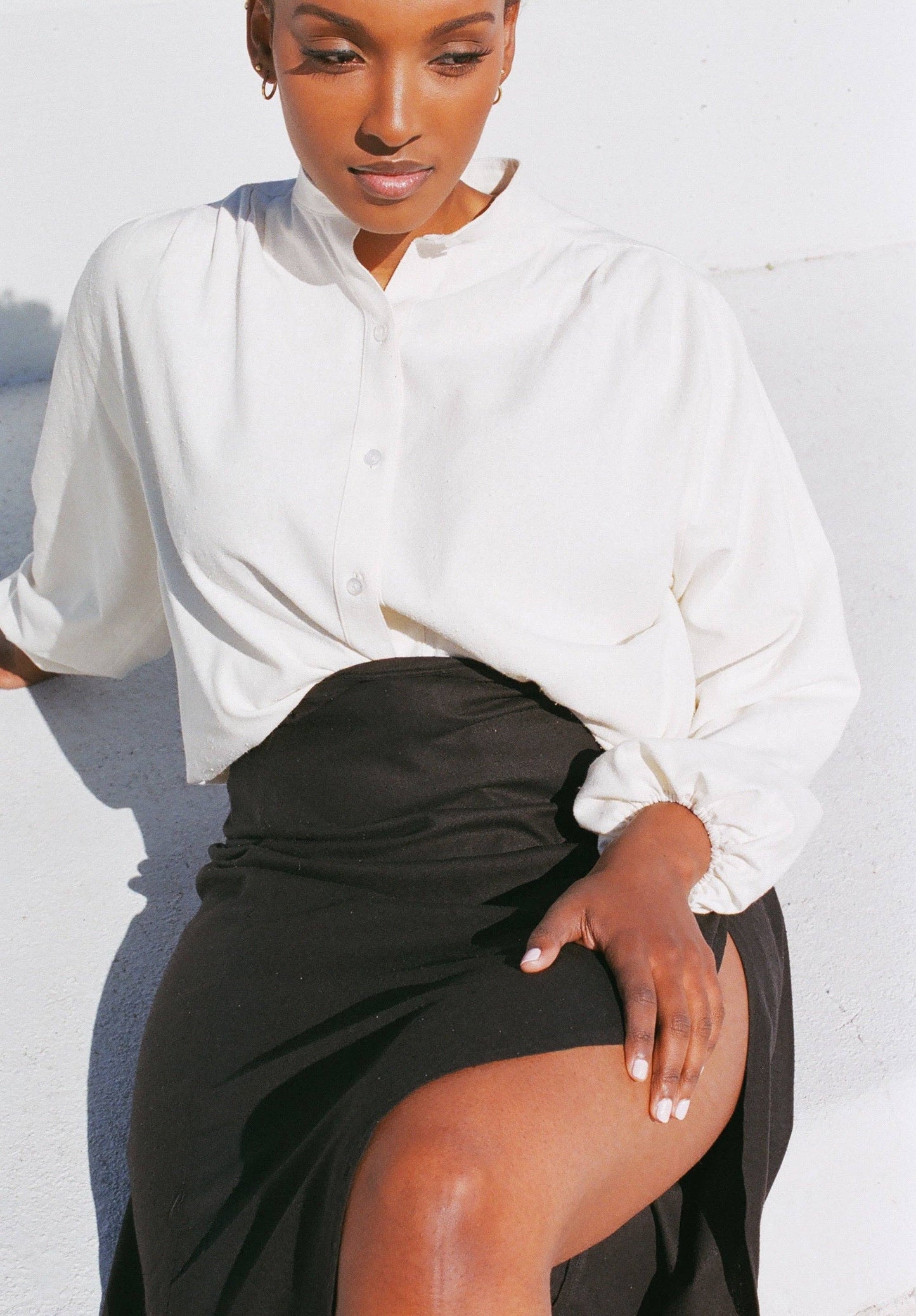 Na Nin - Gloria Raw Silk Top in Cream