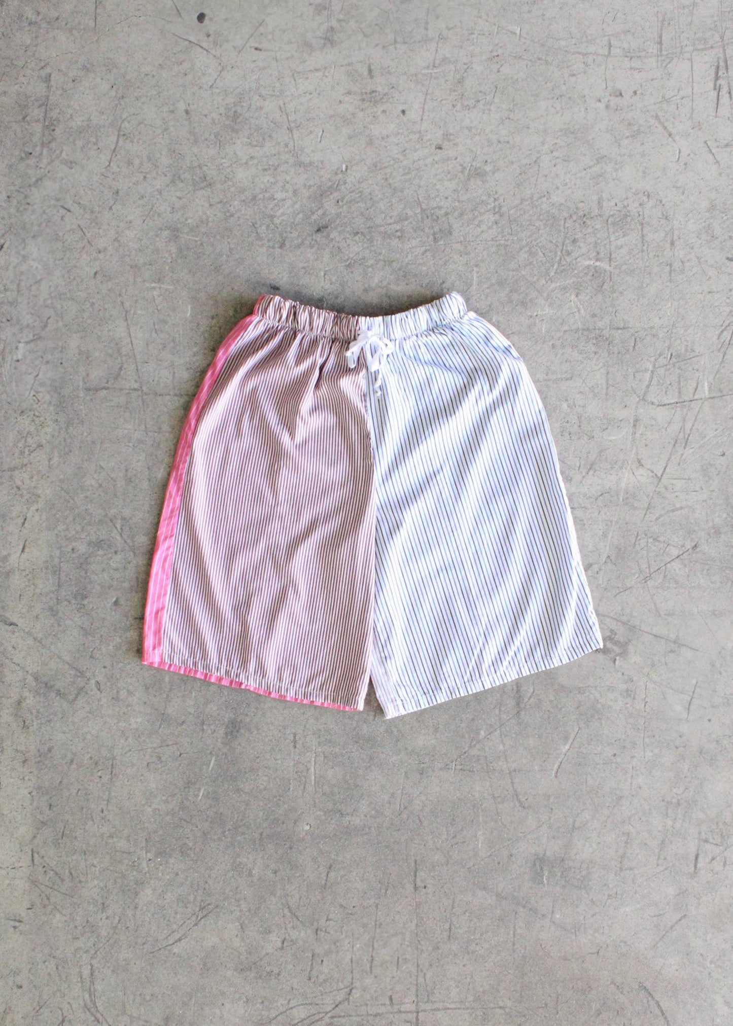 Pieced Striped Wide Leg Jort