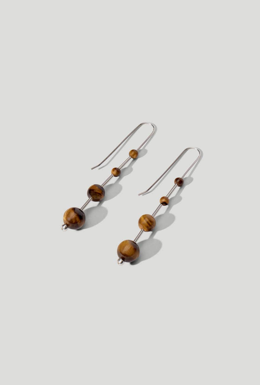 Maslo Jewelry - Idole Earrings Large Tigers Eye