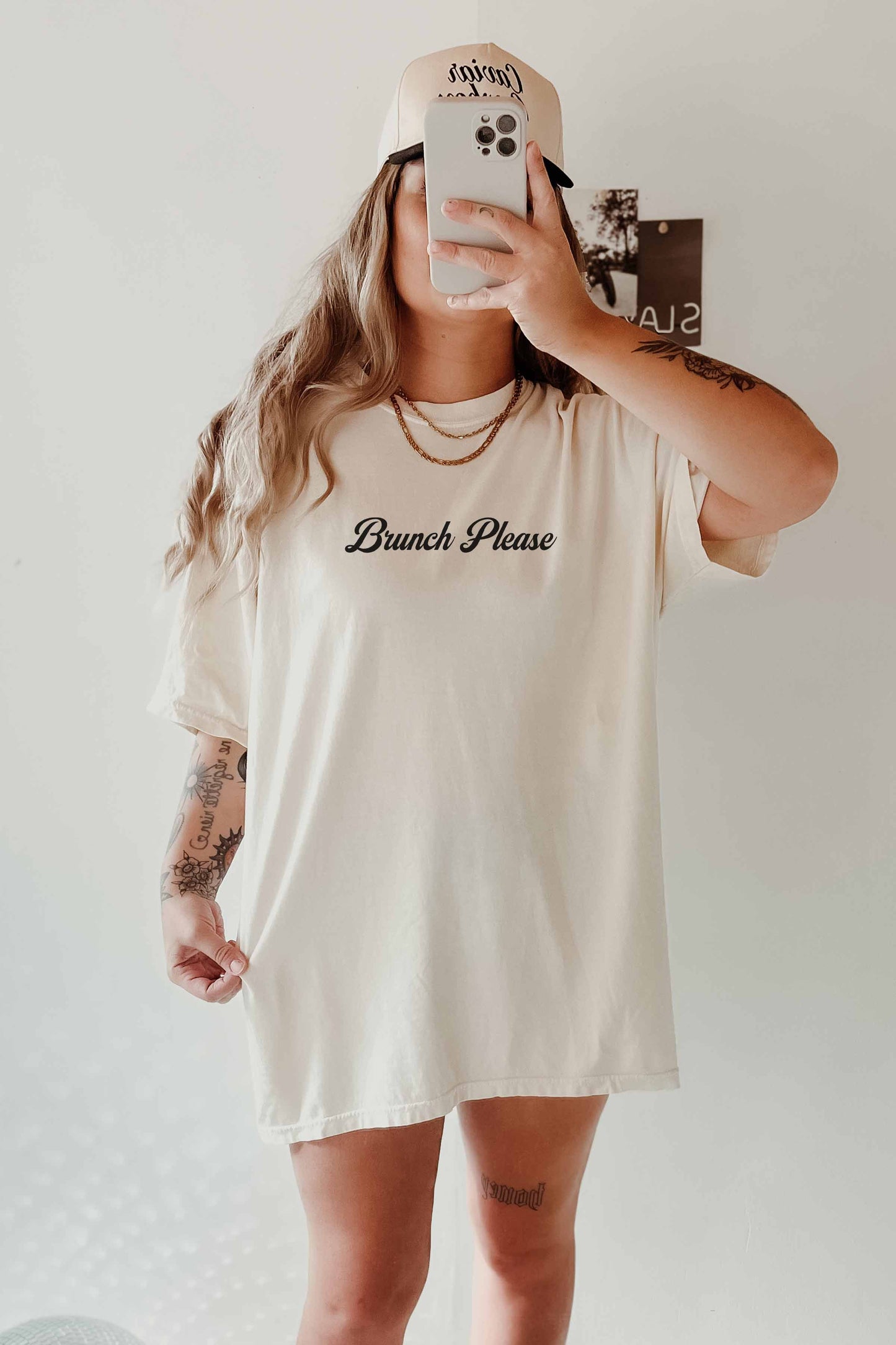 BRUNCH PLEASE OVERSIZED GRAPHIC TEE