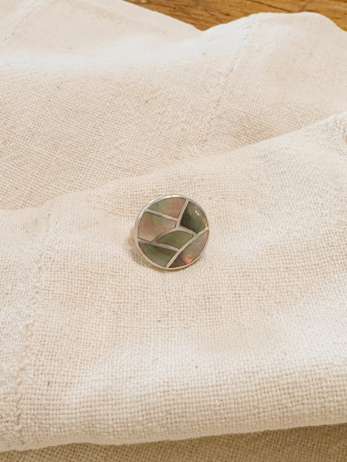Vintage Spanish sterling + abalone ring