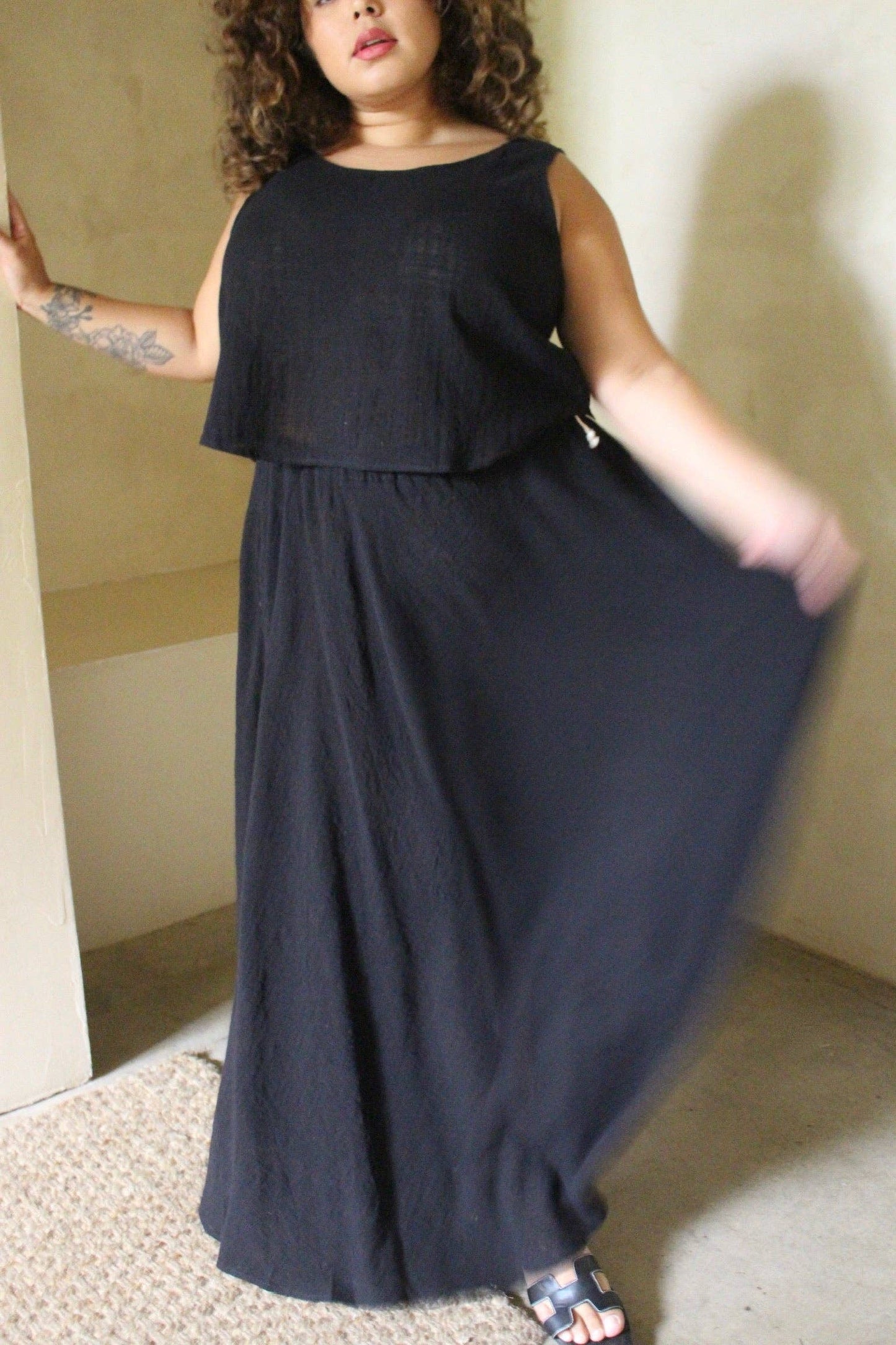 Na Nin - Laurel Cotton Gauze Skirt: Black