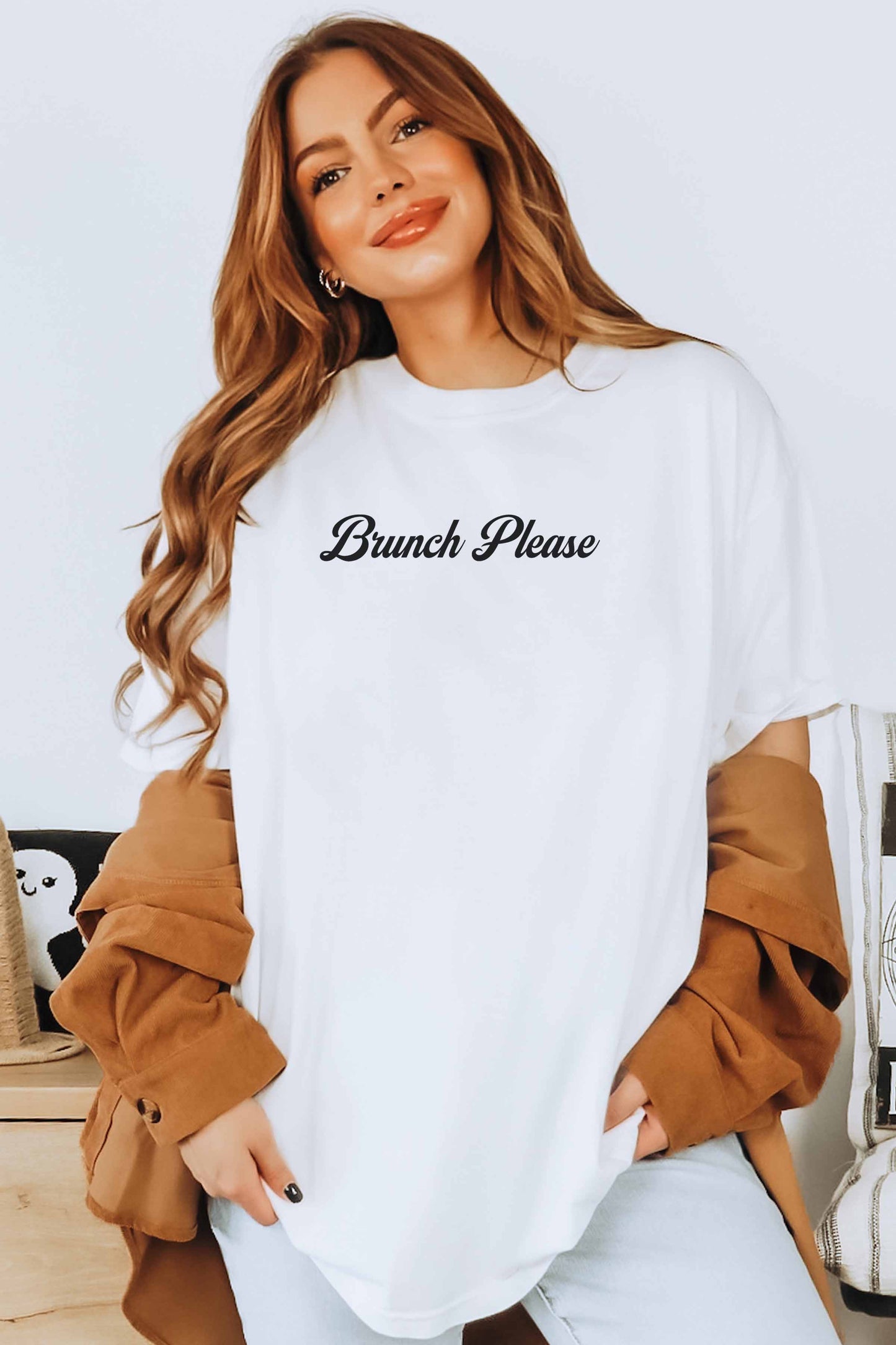 BRUNCH PLEASE OVERSIZED GRAPHIC TEE